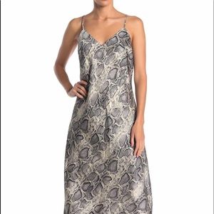 Snake print sleeveless slip dress